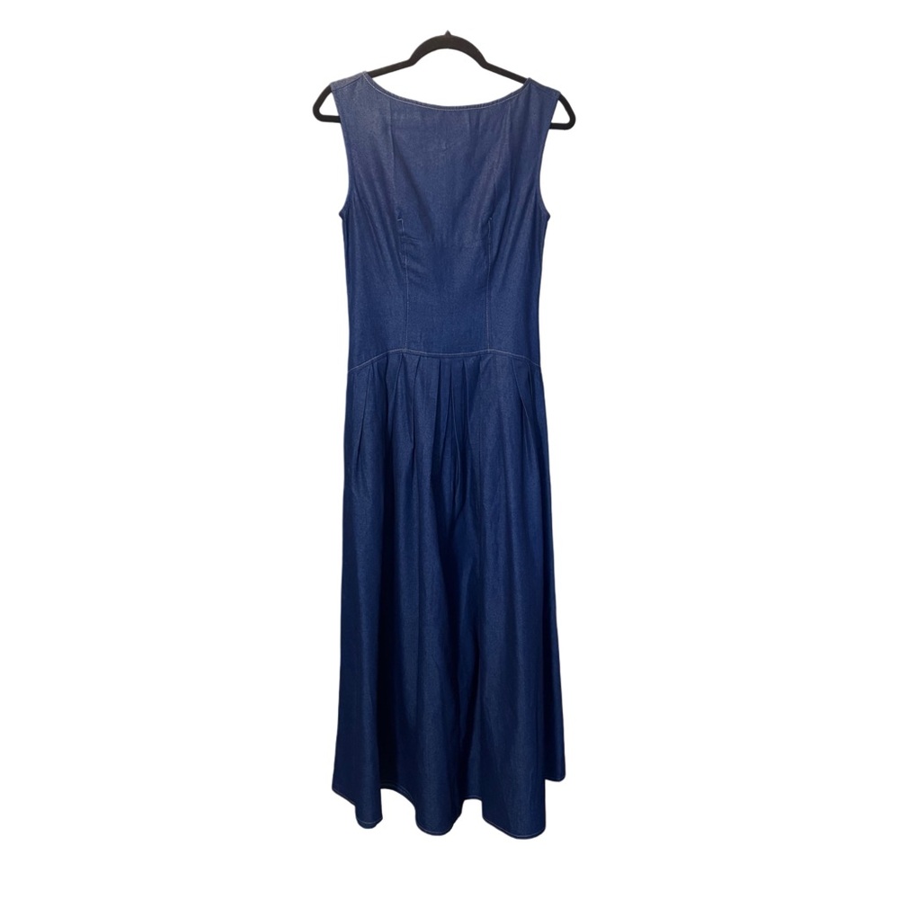 NWT Commense Faux Denim Sleeveless Pleated Maxi Dress XS - M SOLD OUT - Picture 7 of 8